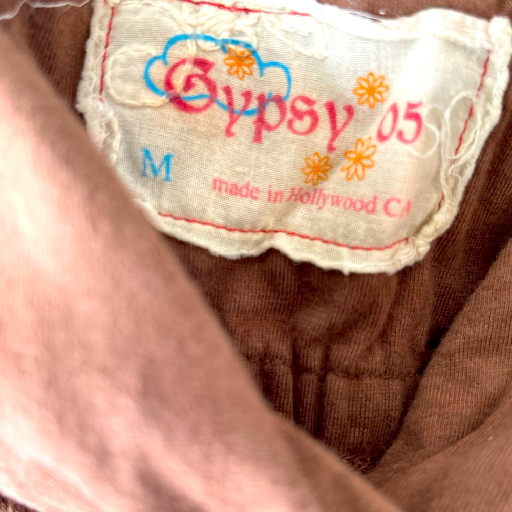 Vintage Gypsy05 Brown Ombre Peplum Top with contrast stitching - Picture 8 of 8